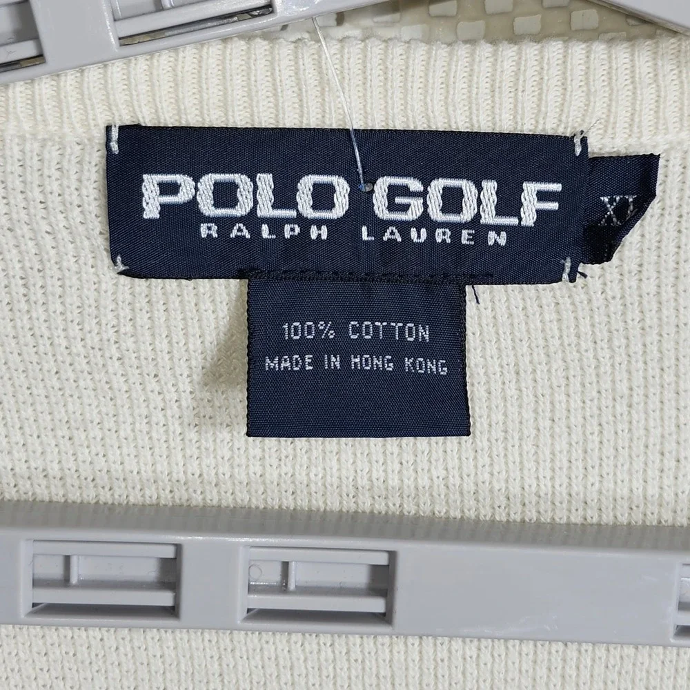 Polo Golf Ralph Lauren Vest Mens XL Overbrook Golf Club Sleeveless Ivory**LOGO**